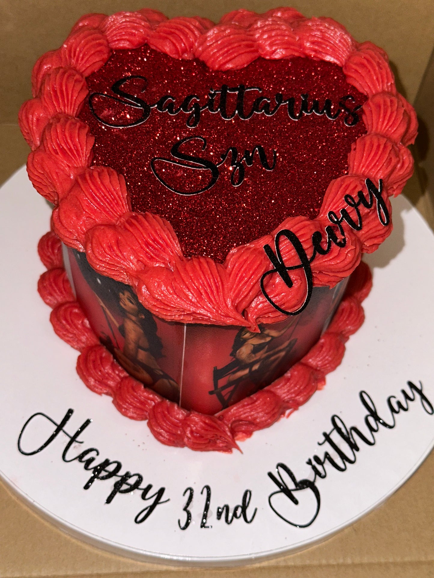 6” heart with edible images wrapped
