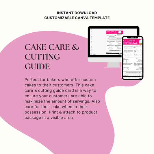 Cake Care & Cutting Guide Card